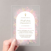 pink foliage First Holy Communion frosted  Acryleinladungen (Insitu (Handheld))