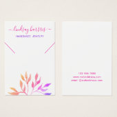Pink Foliage Necklace Juwelier Display Card (Vorne & Hinten)
