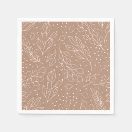 Pink Foliage und Berries über das Kraftpapier Napk Serviette