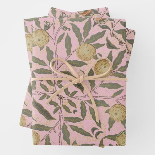 Pink Foliage Vintag William Morris Geschenkpapier Set (Beispiel)