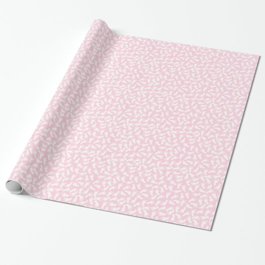 Pink Foot Prints Baby Dusche Wrapping Paper Geschenkpapier (Ungerollt)