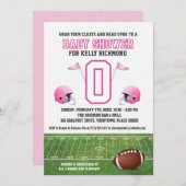 Pink Football Babydusche Einladung (Vorne/Hinten)