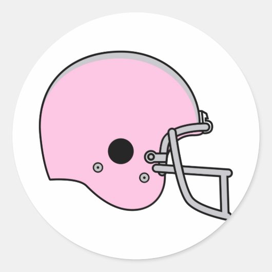 Pink Football Helm Runder Aufkleber (Vorderseite)