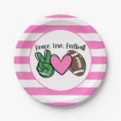 Pink Football Paper Plate Pappteller (Vorderseite)