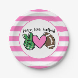 Pink Football Paper Plate Pappteller