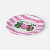 Pink Football Paper Plate Pappteller (Schrägansicht)