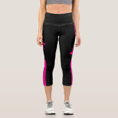 Pink Football Player Girl Birthday Football Team Capri Leggings (Vorderseite)