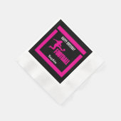 Pink Football Player Girl, Birthday Girl Team Serviette (Ecke)