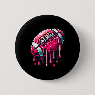 Pink Football Tropfen Button