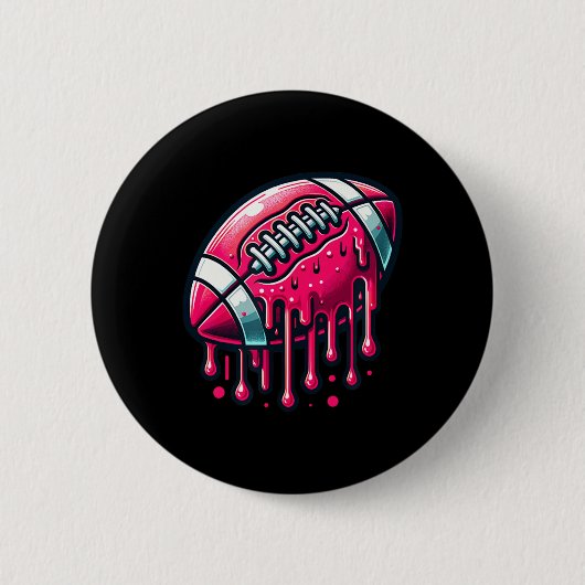 Pink Football Tropfen Button (Vorderseite)