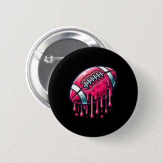 Pink Football Tropfen Button (Vorne & Hinten)
