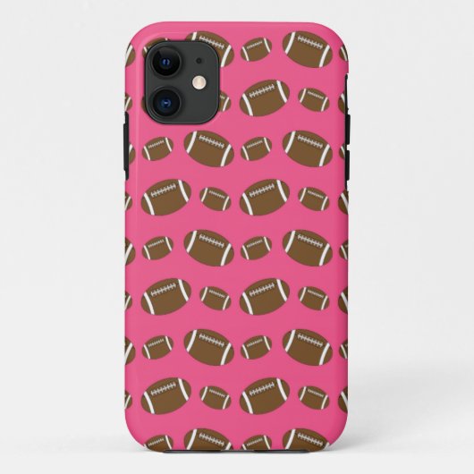 Pink Footballs Muster Case-Mate iPhone Hülle (Rückseite)