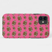 Pink Footballs Muster Case-Mate iPhone Hülle (Rückseite (Horizontal))