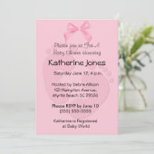 Pink Footprints Baby Shower Einladungen (Stehend Vorderseite)