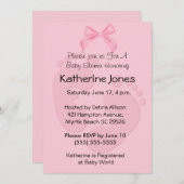 Pink Footprints Baby Shower Einladungen (Vorne/Hinten)