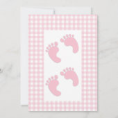 Pink Footprints Twins Dusche Einladung (Rückseite)