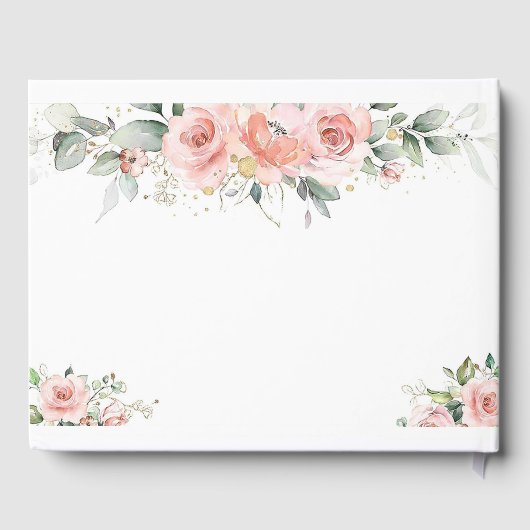 Pink Fores a Girl Baby Shower Guest Book Gästebuch (Rückseite)