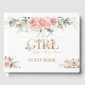 Pink Fores a Girl Baby Shower Guest Book Gästebuch (Vorderseite)