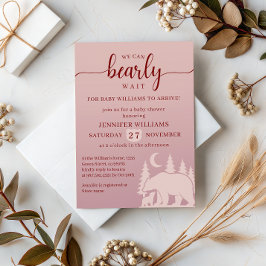 Pink Forest Baby Dusche warten Einladung