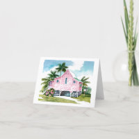 Pink Fort Myers Beach Hütte Danke Karte