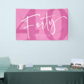 Pink Forty 40th Fortieth Birthday Party Banner (Messeveranstaltung)