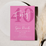 Pink Forty 40th Fortieth Birthday Party Einladung<br><div class="desc">This is a Pink Forty 40th Fortieth Birthday Party Invitation!</div>