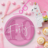 Pink Forty 40th Fortieth Birthday Party Pappteller (Party)