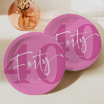 Pink Forty 40th Fortieth Birthday Party Pappteller<br><div class="desc">This is a Pink Forty 40th Fortieth Birthday Party Paper Plates!</div>