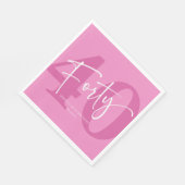 Pink Forty 40th Fortieth Birthday Party Serviette (Ecke)