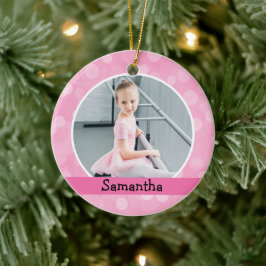 Pink Foto Ballett Tänzer Bokeh Holiday Monogram Keramik Ornament