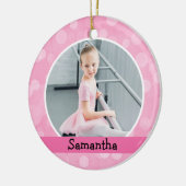 Pink Foto Ballett Tänzer Bokeh Holiday Monogram Keramik Ornament (Links)
