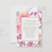 Pink-Foto-Beerdigungskarte Mitteilungskarte (Rückseite)