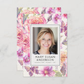 Pink-Foto-Beerdigungskarte Mitteilungskarte (Vorne/Hinten)
