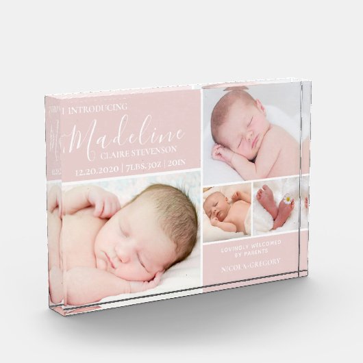 Pink Foto Collage Baby Girl Foto Block (Links)
