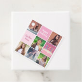 Pink Foto Collage Custom Women's Birthday Party Geschenkanhänger (Beispiel)