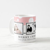 Pink Foto Collage Familie Weihnachten Kaffeetasse (Vorderseite Links)