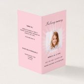 Pink Foto Girl Beerdigung Programm (Vorderseite)