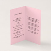 Pink Foto Girl Beerdigung Programm (Innenseite)