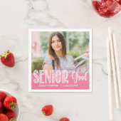 Pink Foto Graduation Party Paper Napkins Serviette (Beispiel)