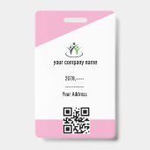 Pink | Foto Mitarbeiter-Logo oder QR CODE-Sicherhe Ausweis (Rückseite)