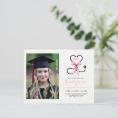 Pink Foto Nursing School Graduation Party Postkarte (Stehend Vorderseite)
