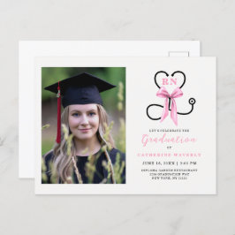 Pink Foto Nursing School Graduation Party Postkarte