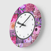 Pink Fotografie Collage Wanduhr mit Zahlen (Winkel)