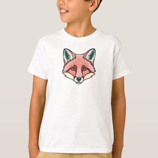 Pink fox Face Kids T-Shirt (Vorderseite)