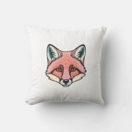 Pink fox Face Kissen
