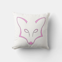 Pink Fox Logo Throw Pillow Kissen