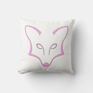 Pink Fox Logo Throw Pillow Kissen