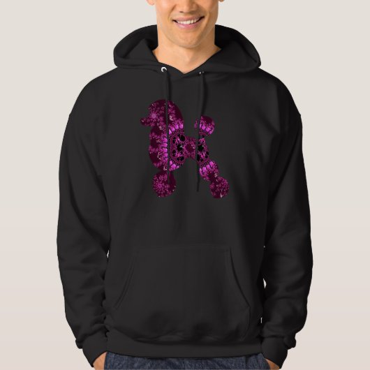 Pink Fraktal Poodle Hoodie (Vorderseite)