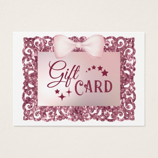 Pink Frame Bow Geschenkkarte (Vorderseite)