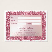 Pink Frame Bow Geschenkkarte (Rückseite)